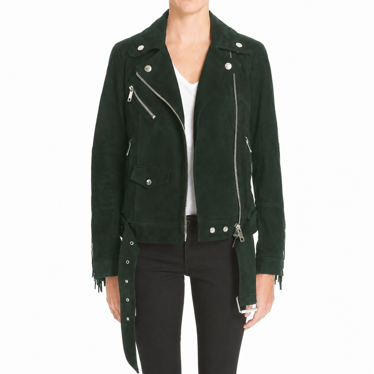 Women’s Nubuck Leather Biker Jacket