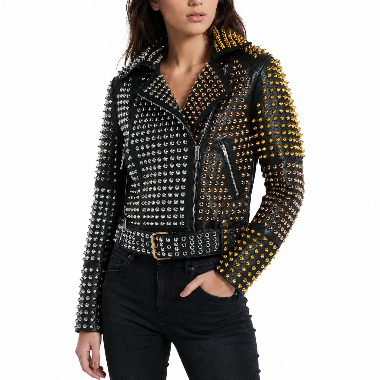Women’s Studded Leather Jacket