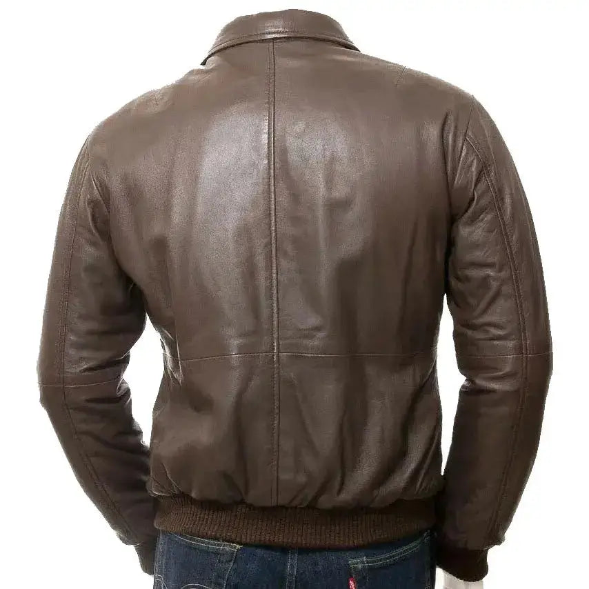 Mens Lambskin Leather Bomber Jacket
