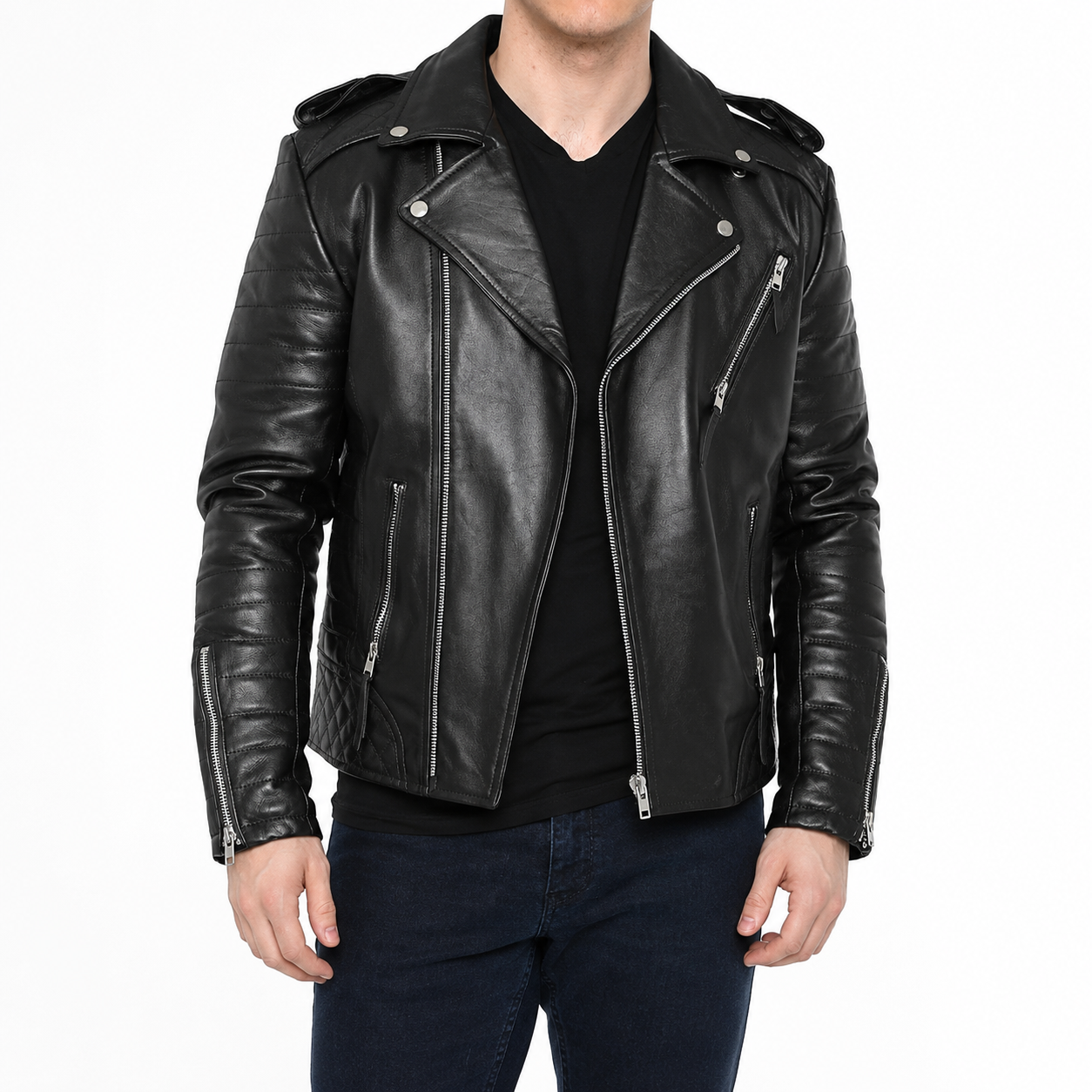 Men’s Motorcycle Fashion Leather Jacket