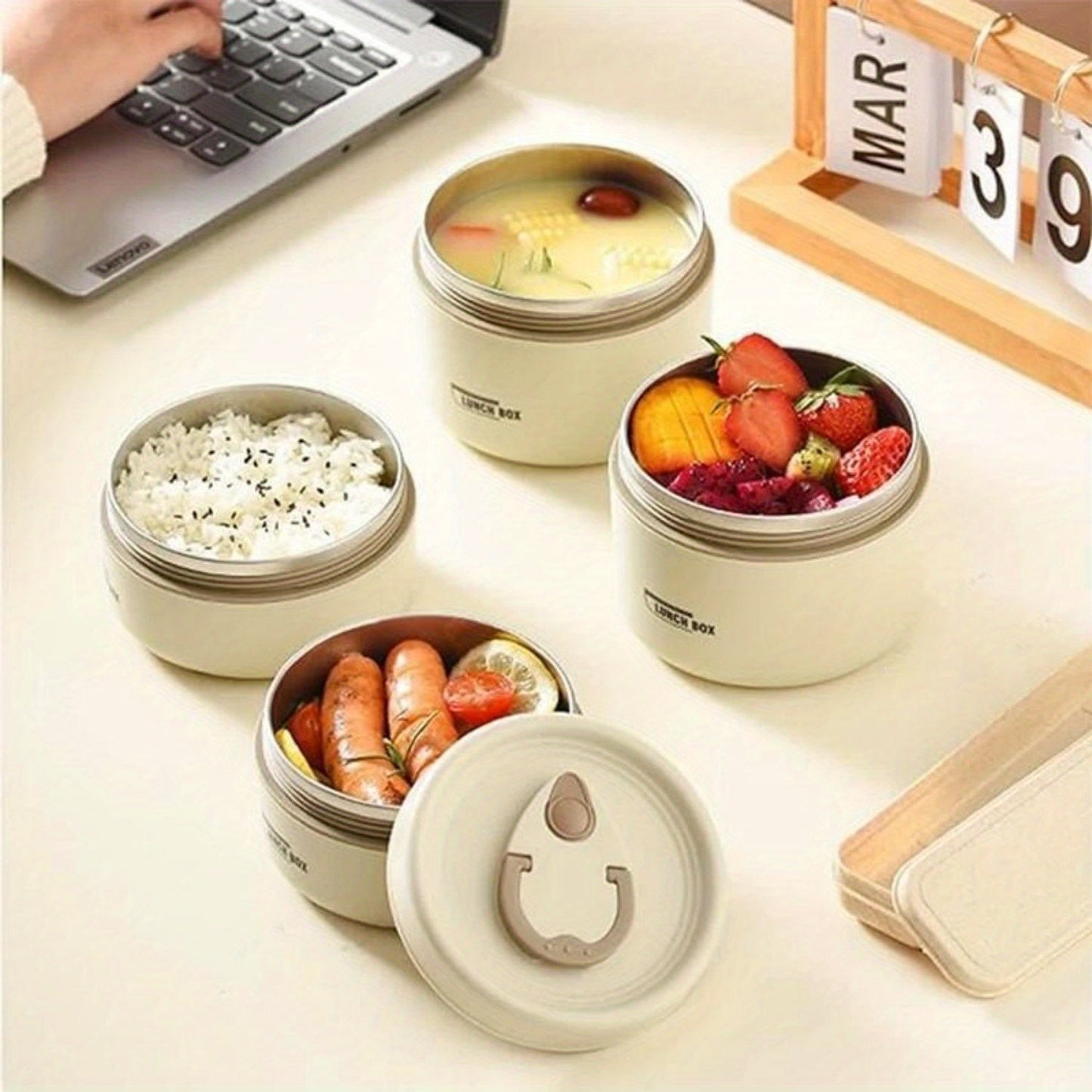 Lunch Box Set with Insulated Stainless Steel (3-Layer)