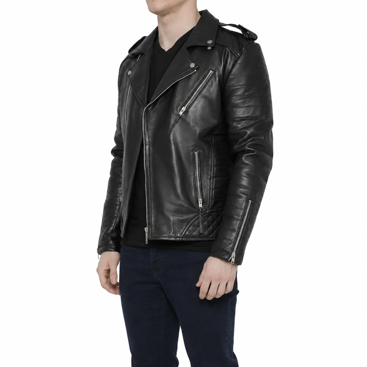 Men’s Motorcycle Fashion Leather Jacket