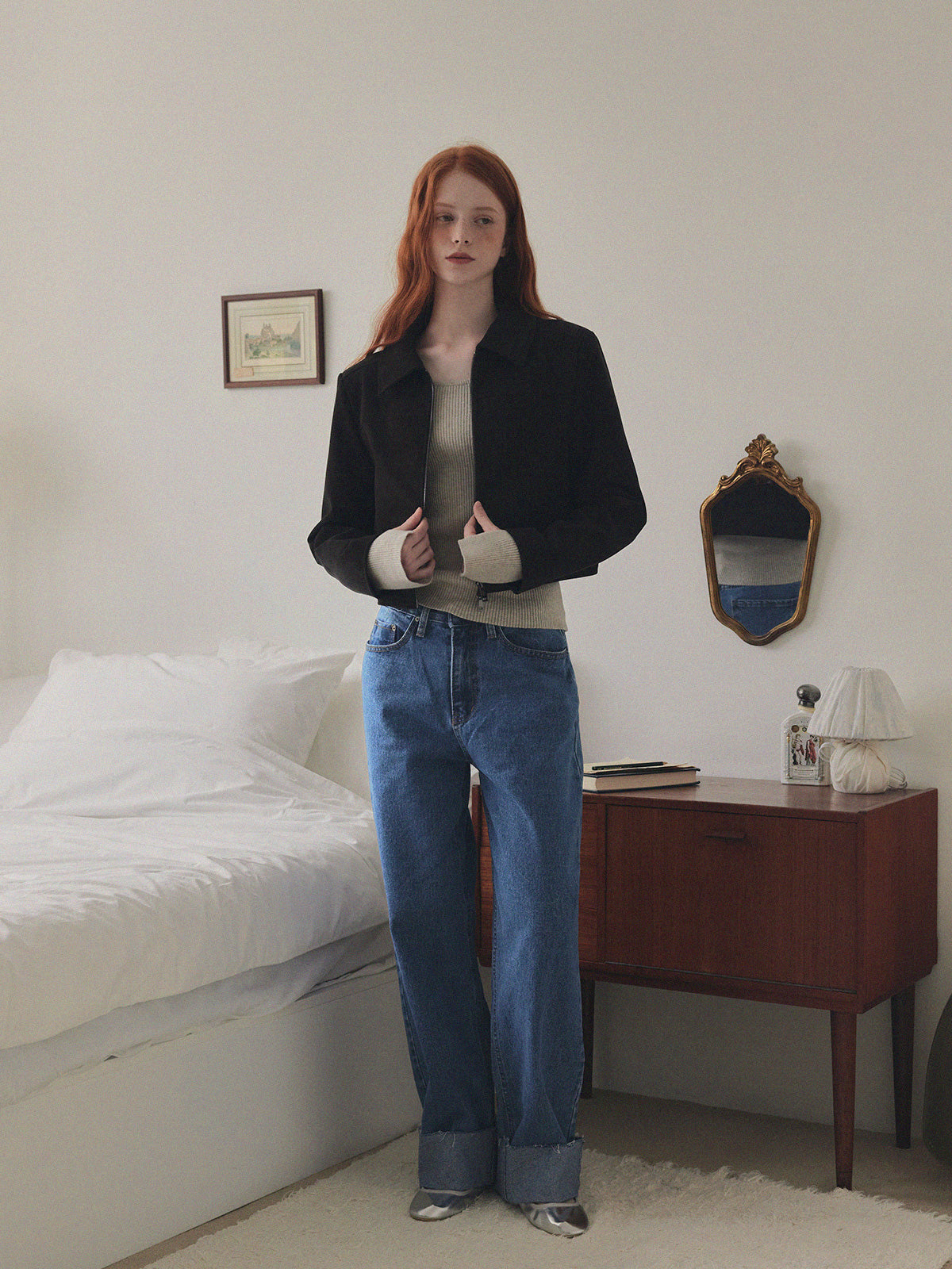 Itto Leather Crop Jacket [Suede/ Leather]