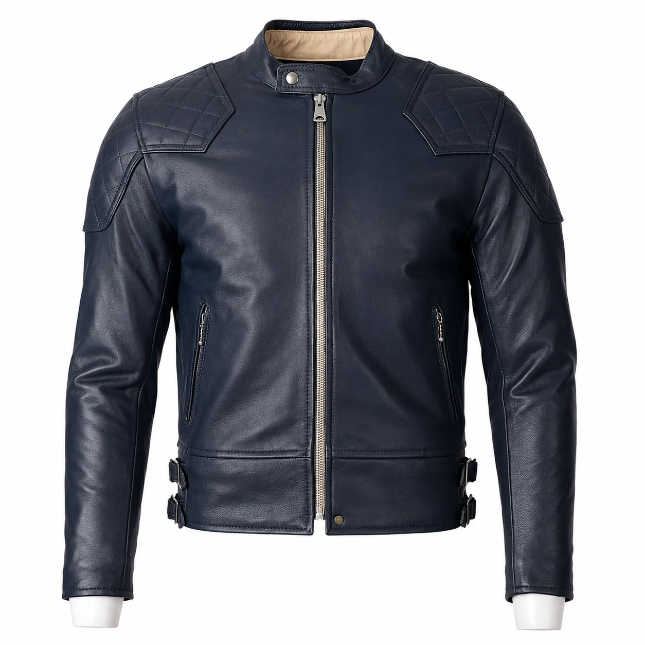 Men’s Blue Motorcycle Leather Jacket