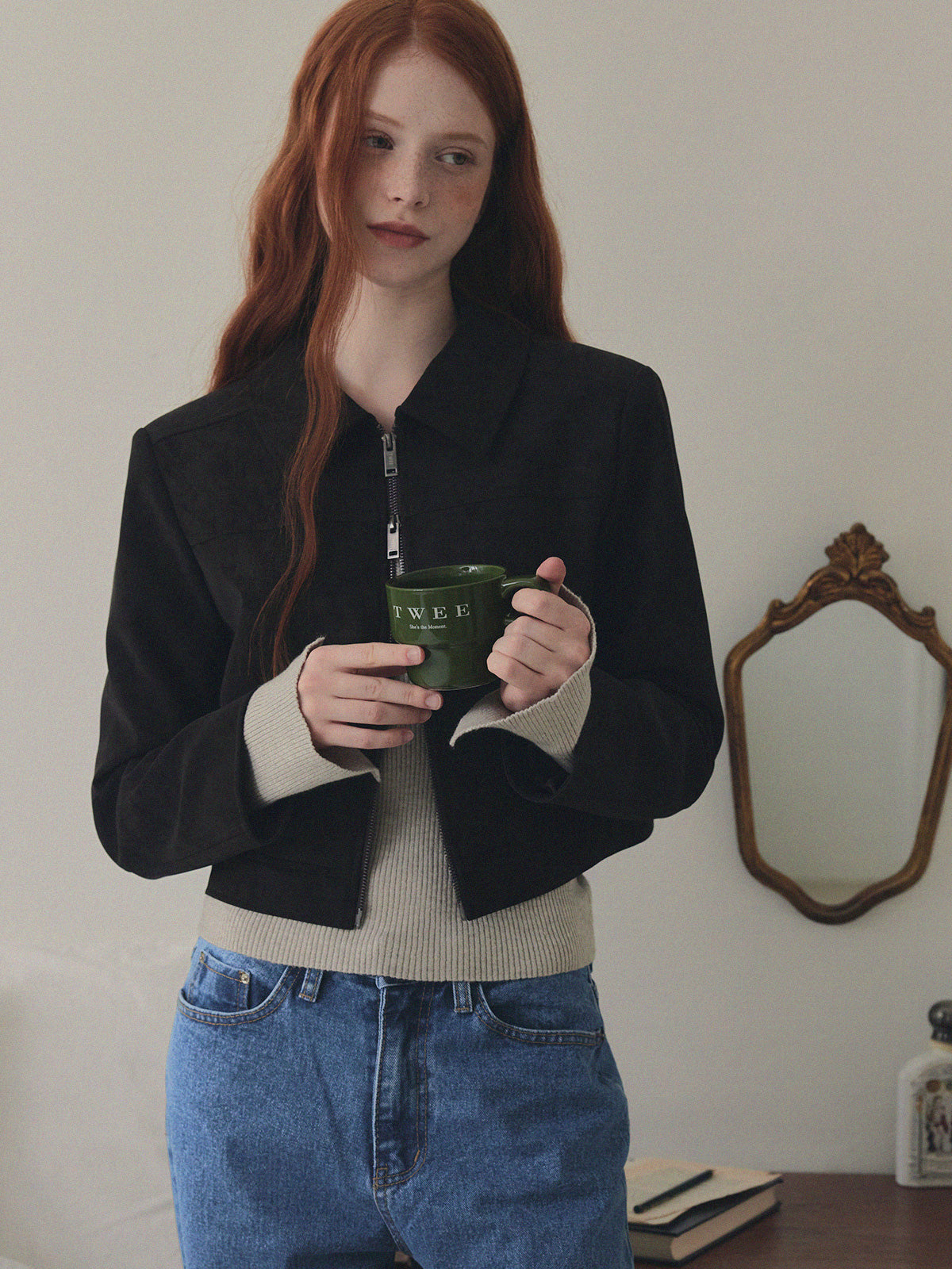 Itto Leather Crop Jacket [Suede/ Leather]