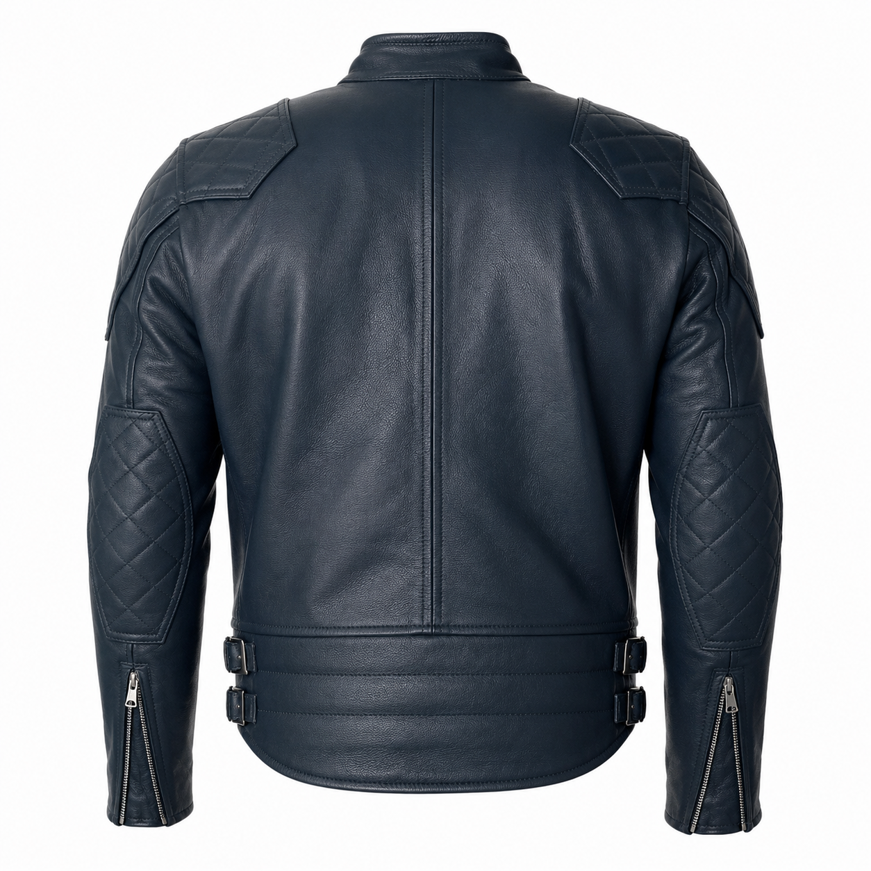 Men’s Blue Motorcycle Leather Jacket