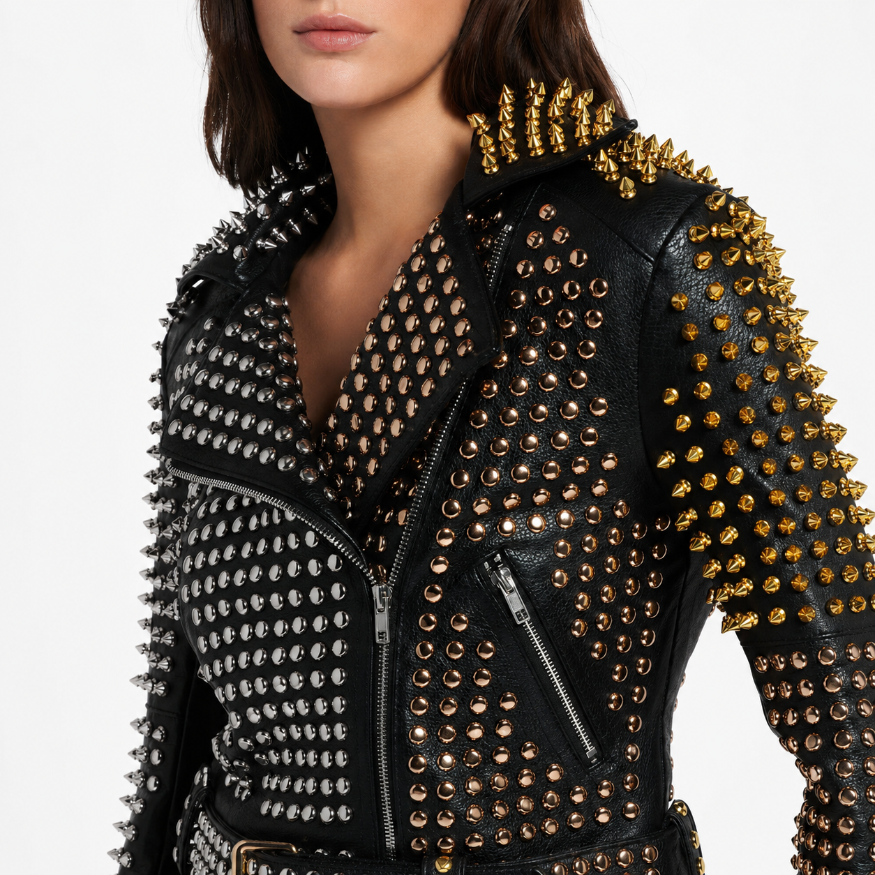 Women’s Studded Leather Jacket