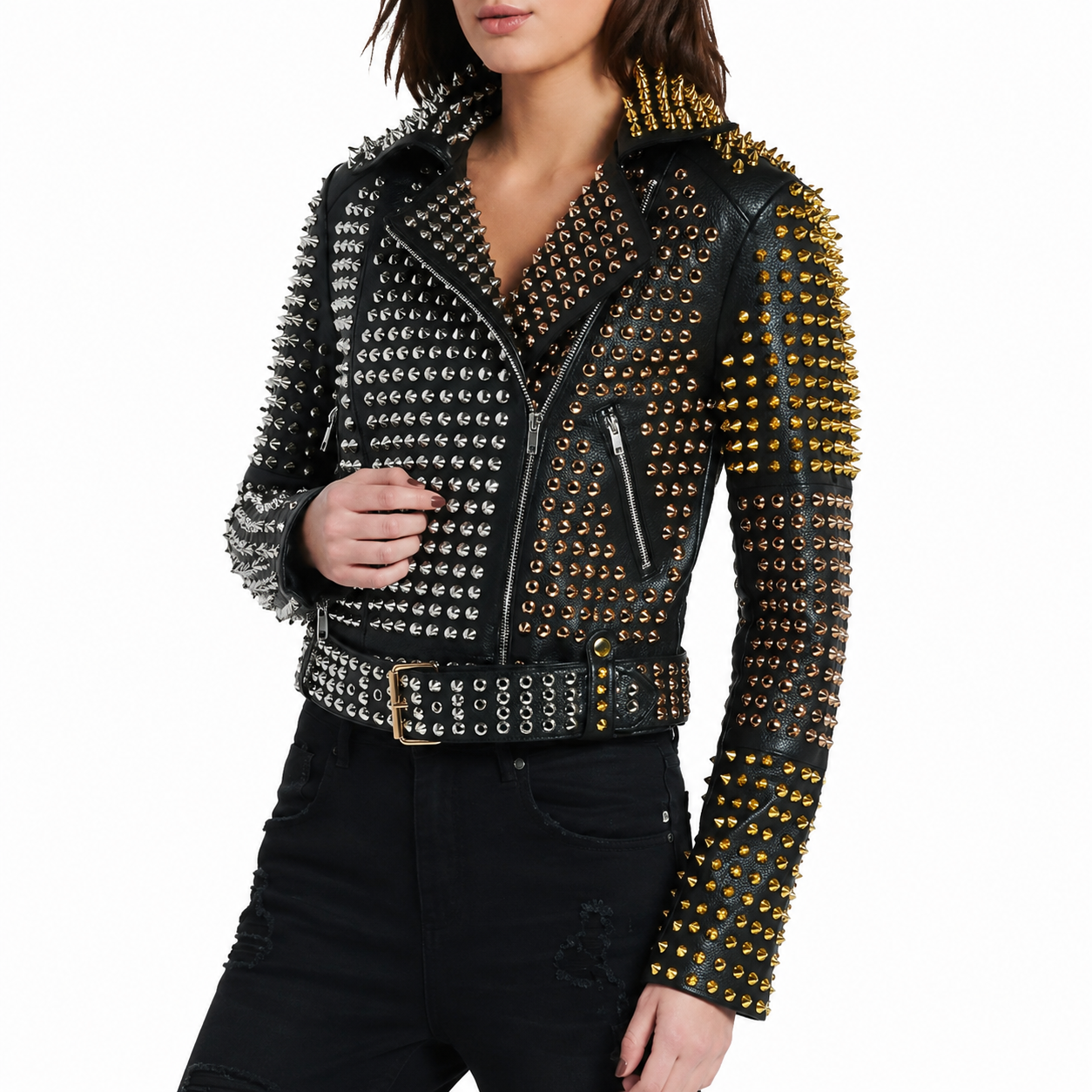 Women’s Studded Leather Jacket