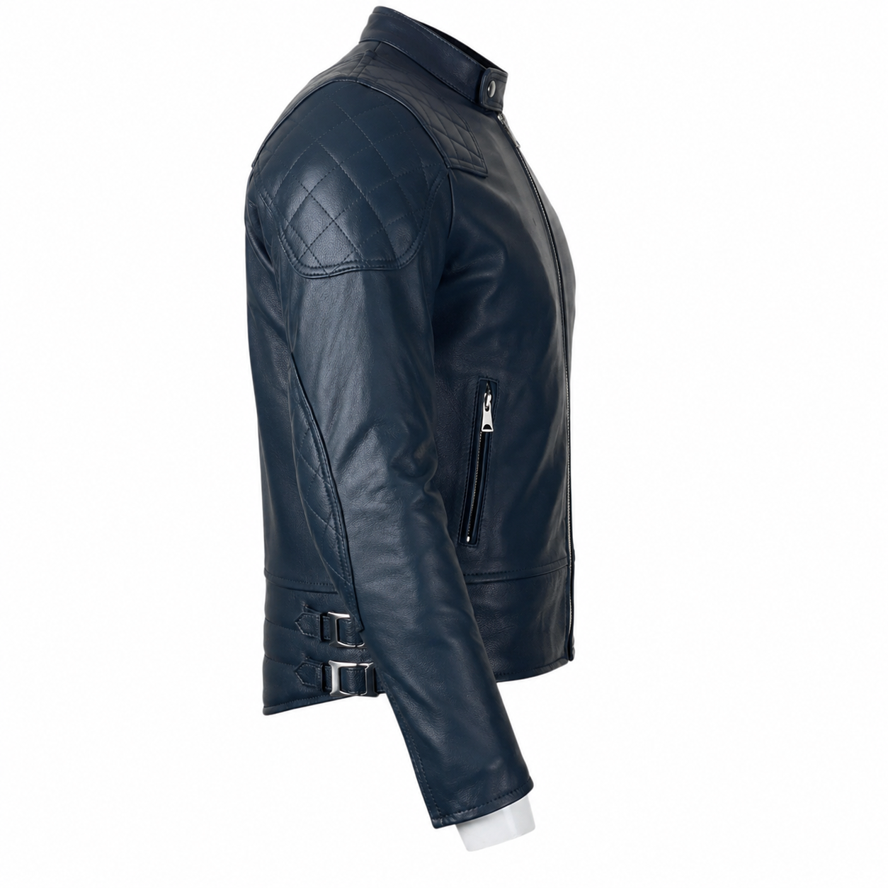 Men’s Blue Motorcycle Leather Jacket
