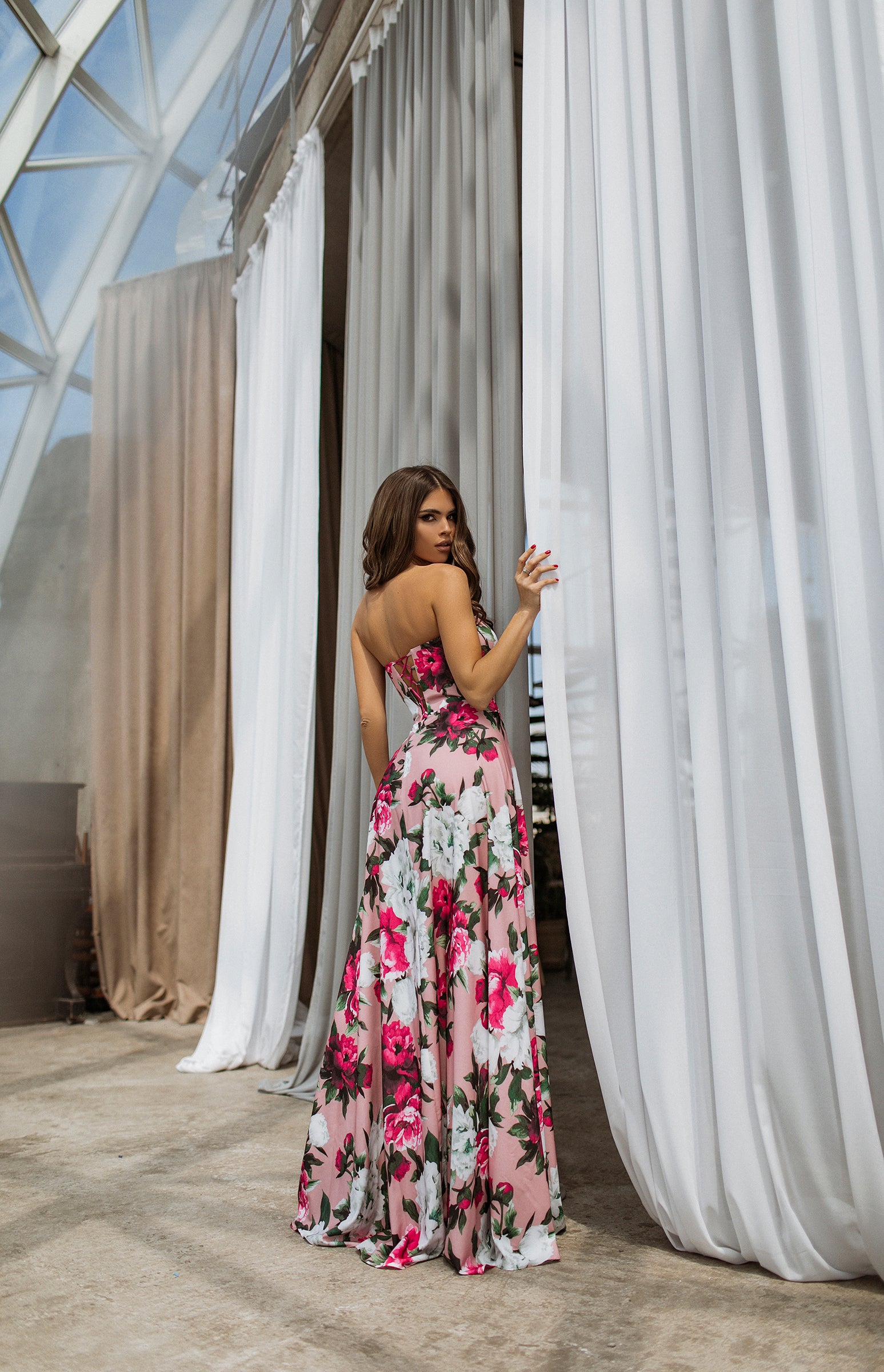 made to measure corset floral dress UK