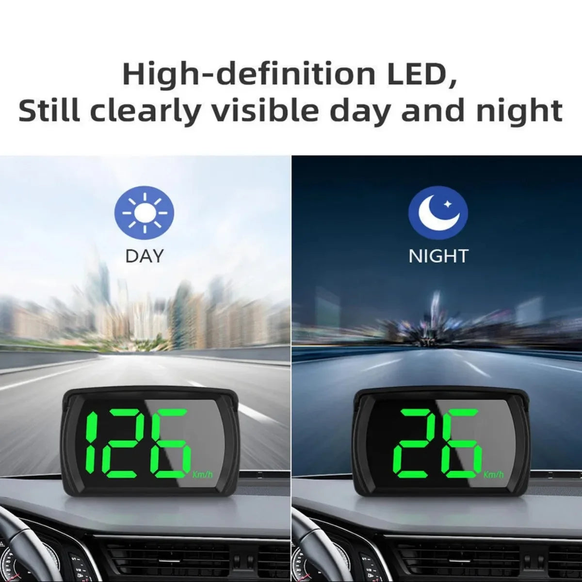 Universal Digital GPS Speedometer Dual Chip KMH/MPH Display Black