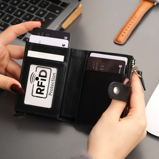 Glenrock Black Leather Pop-up Cardholder Wallet | ImportedPH