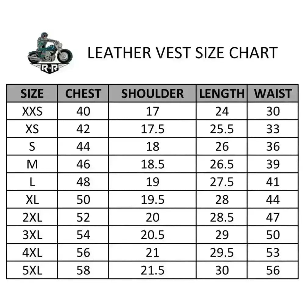 Men’s Classic Biker Leather Waistcoat Vest