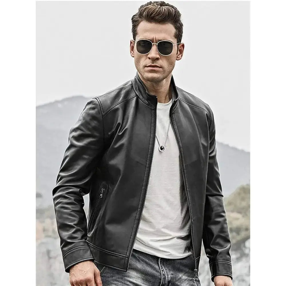 Men’s Leather Biker Jacket