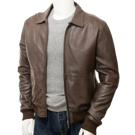 Premium Men's Black Lambskin Leather Bomber Jacket — Soft Lightweight Classic Style | ImportedPH