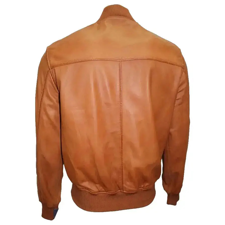 Mens Lambskin Leather Bomber Jacket