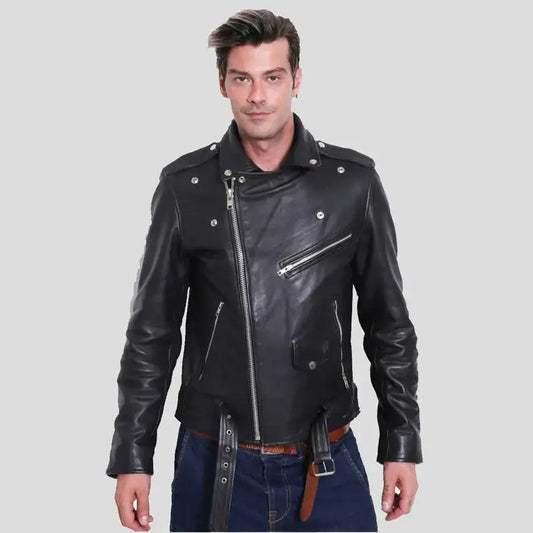 Men’s Premium Buffalo Leather Motorcycle Jacket – Winter Biker Brando | ImportedPH