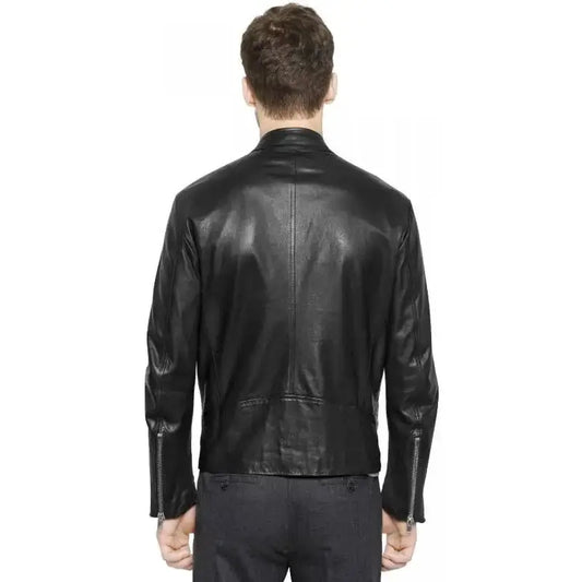 Men’s Retro Black Leather Moto Jacket | ImportedPH