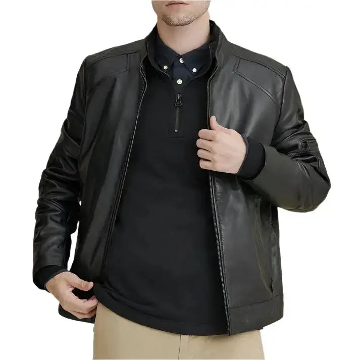 Men’s Moto Biker Leather Jacket