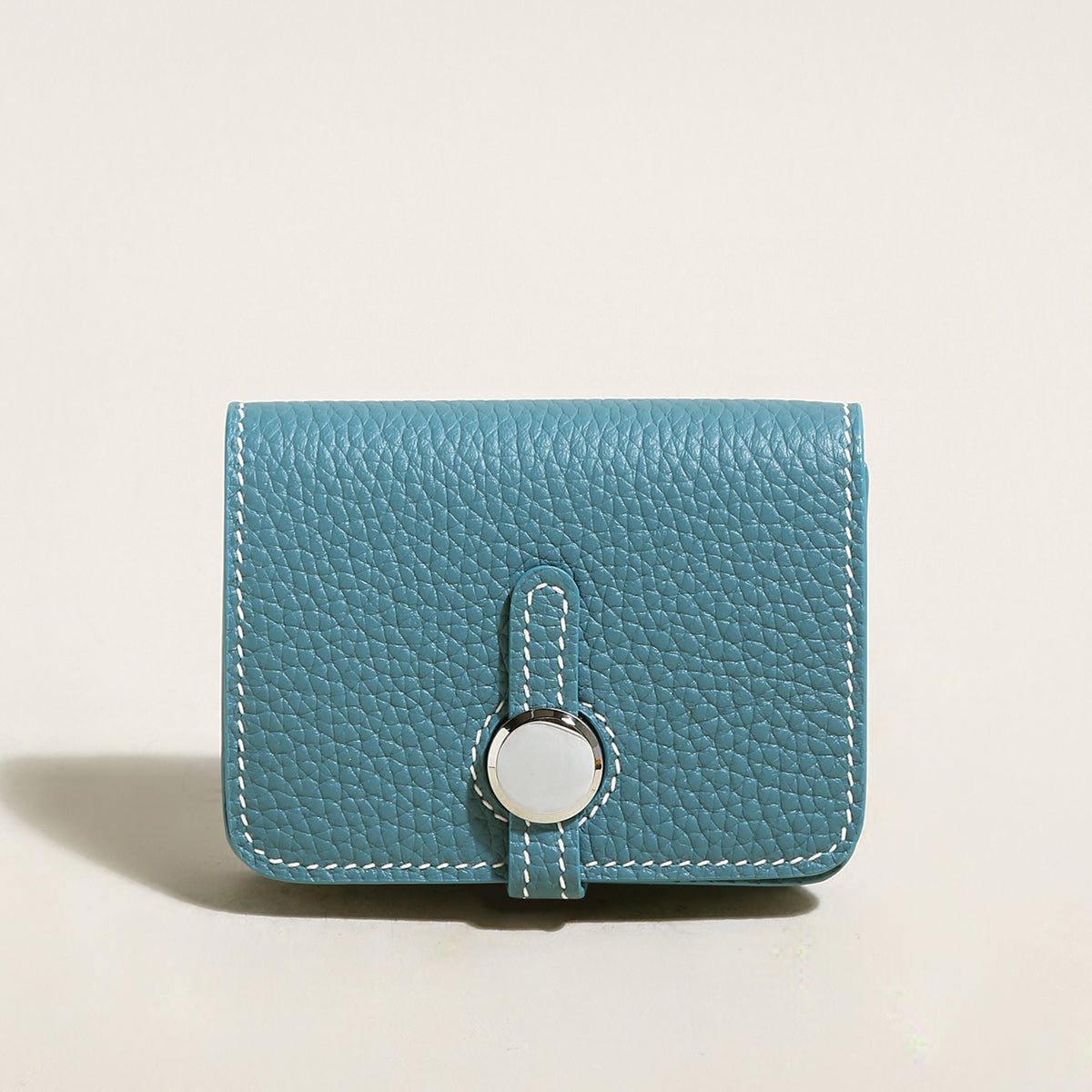 Slim Leather Wallet with Detachable Strap – Pebble-Grain Mini Crossbody Wallet & Clutch