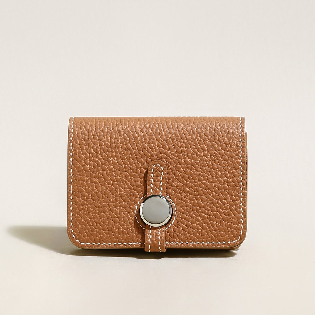 Slim Leather Wallet with Detachable Strap – Pebble-Grain Mini Crossbody Wallet & Clutch