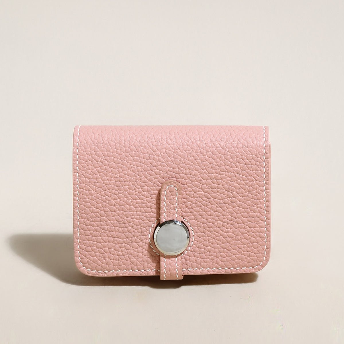 Slim Leather Wallet with Detachable Strap – Pebble-Grain Mini Crossbody Wallet & Clutch