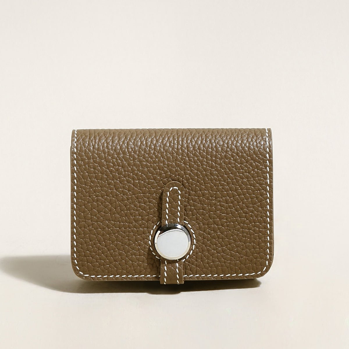 Slim Leather Wallet with Detachable Strap – Pebble-Grain Mini Crossbody Wallet & Clutch