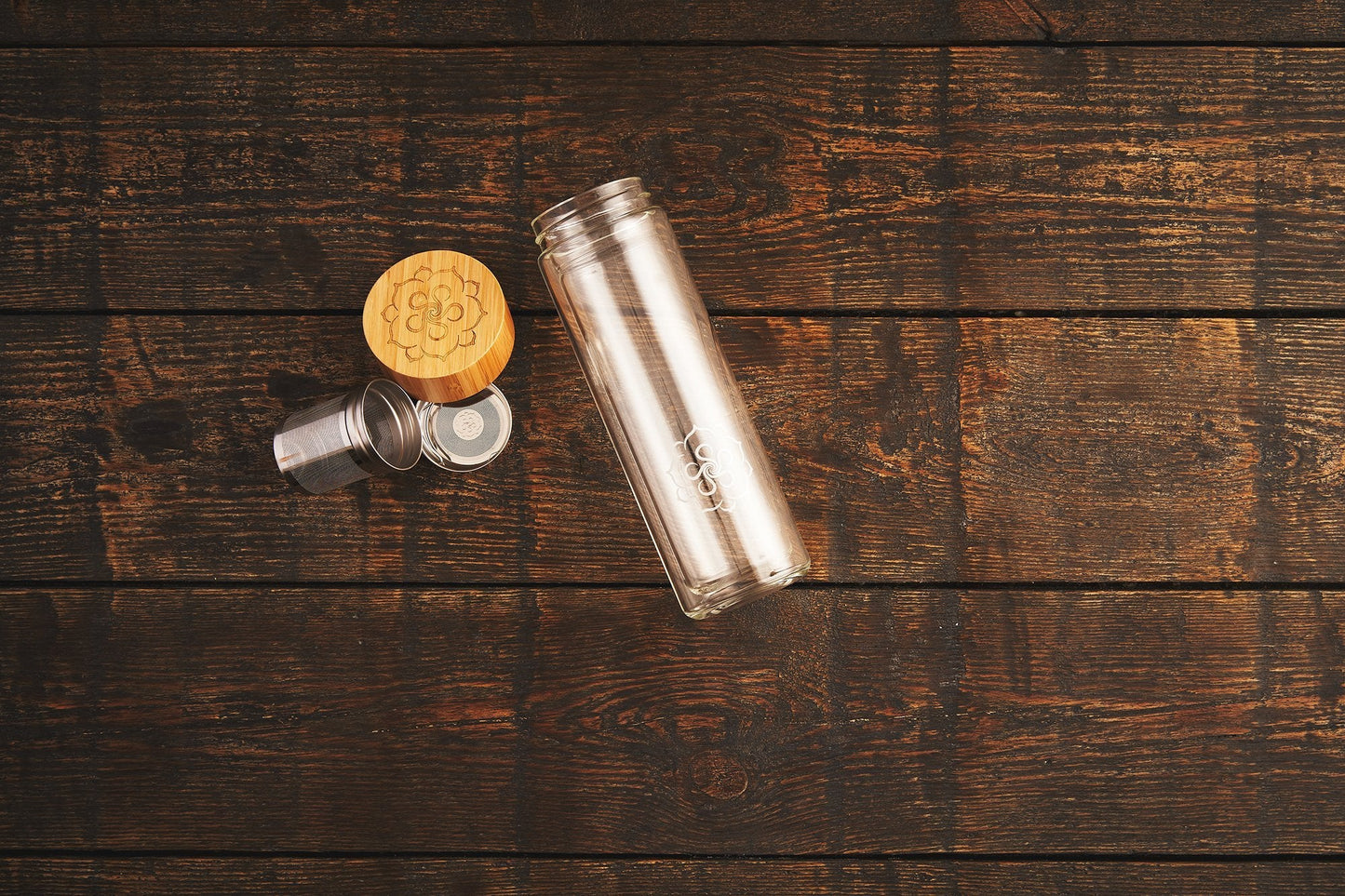 The Fortune Glass Tea Bottle with Protective Case