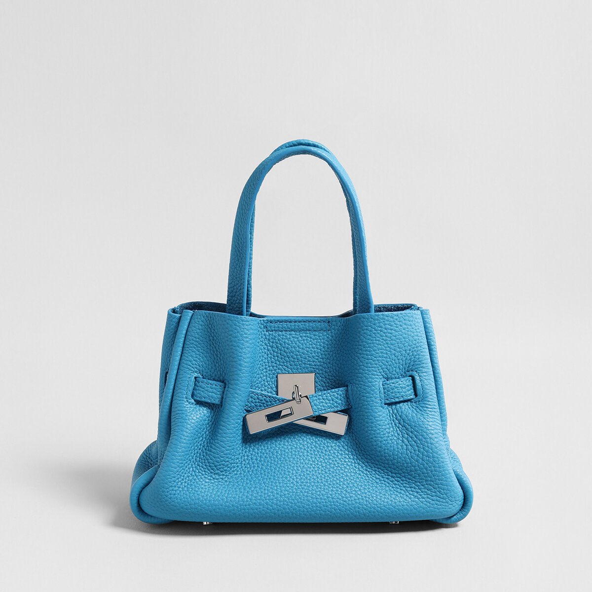 Togo Leather Structured Tote – Premium Handbag with Turn-Lock Belt & Dual Straps