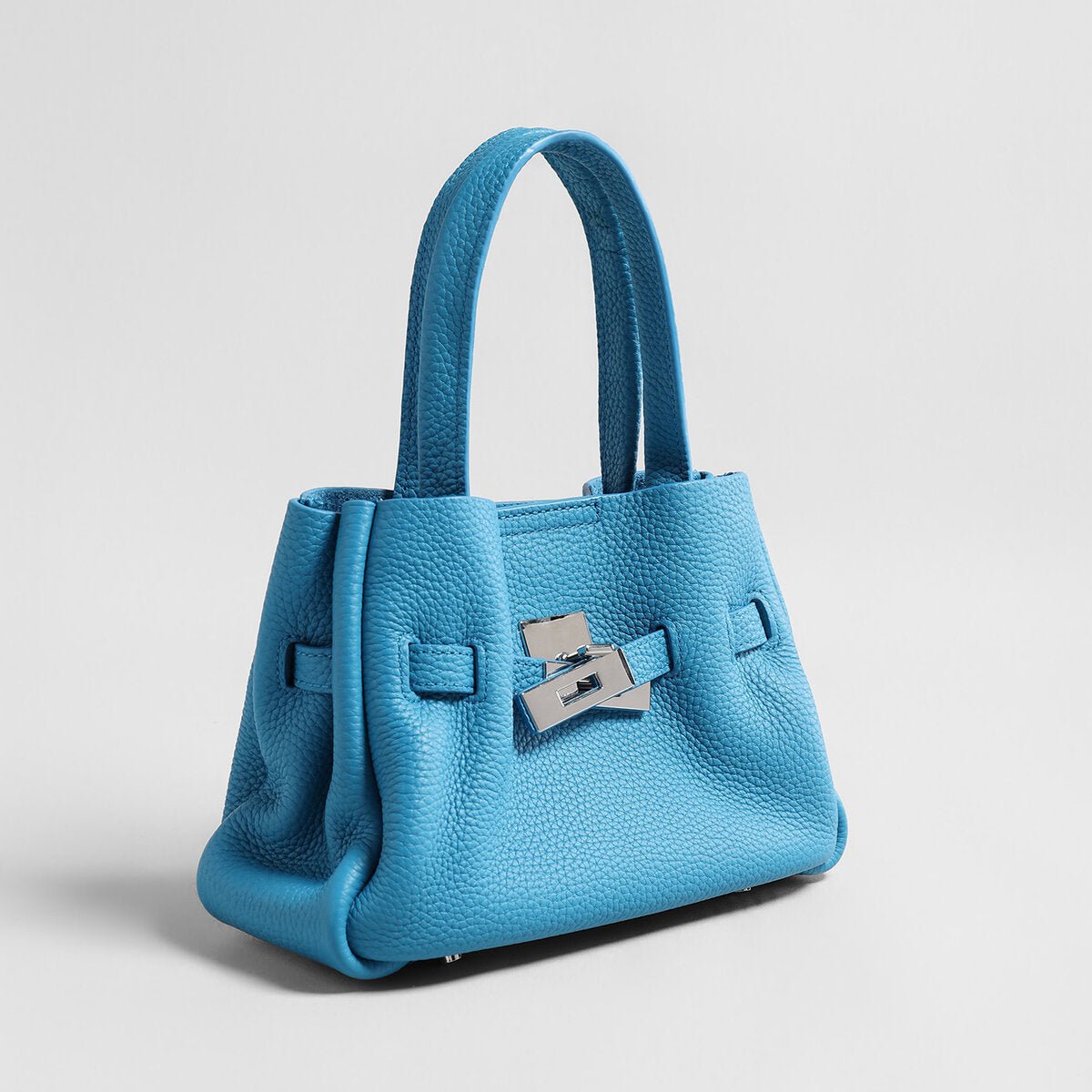 Togo Leather Structured Tote – Premium Handbag with Turn-Lock Belt & Dual Straps