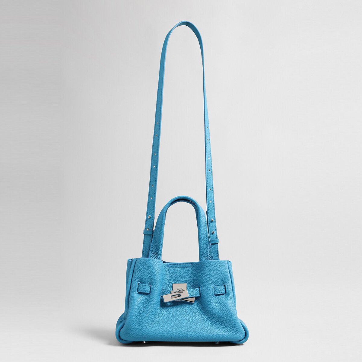 Togo Leather Structured Tote – Premium Handbag with Turn-Lock Belt & Dual Straps
