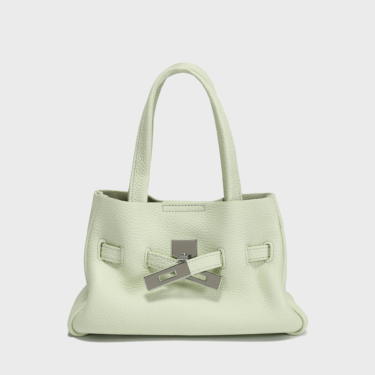 Togo Leather Structured Tote – Premium Handbag with Turn-Lock Belt & Dual Straps