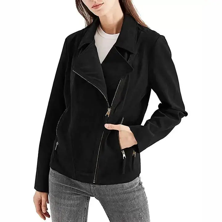 Women’s Black Suede Leather Jacket