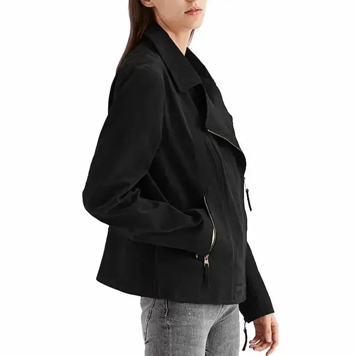 Women’s Black Suede Leather Jacket